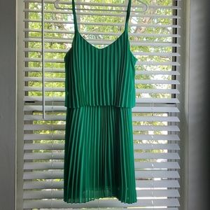 Pleated Green Dress